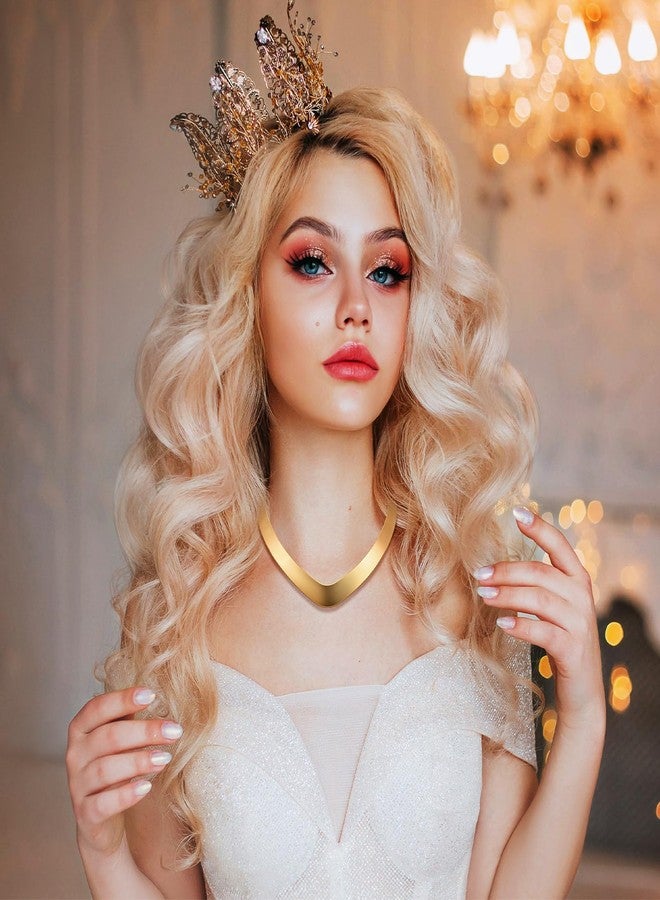 Leumoi Princess Jasmine Costume Accessories Gold Choker Necklace Earring Tassel Bracelet Head Chain Halloween Arabian Princess Jasmine Jewelry Set for Women - Image 4